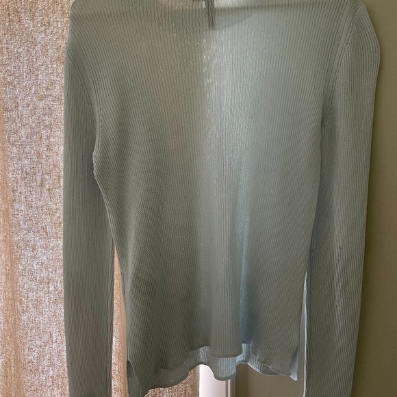 Rag & Bone Rib Knit Light Blue Sweater - Picture 3 of 5